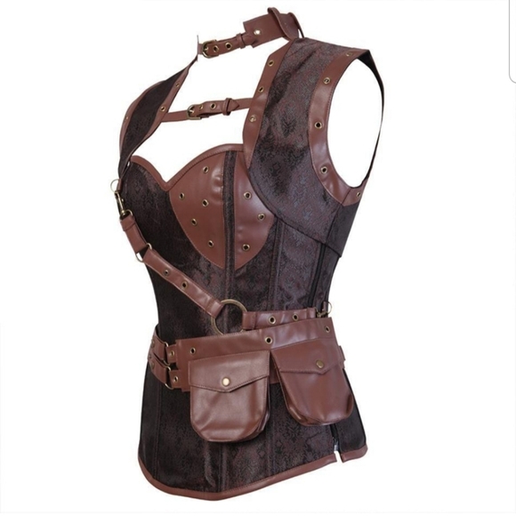 Steampunk Corset with Crop Jacket and Belt - Picture 2 of 13